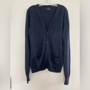 AllSaints dark blue men’s wool cardigan